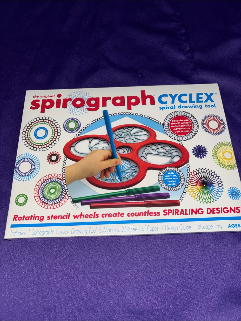 Spirograph CYCLEX Spiral Drawing Tool - White with Red & Blue Accents